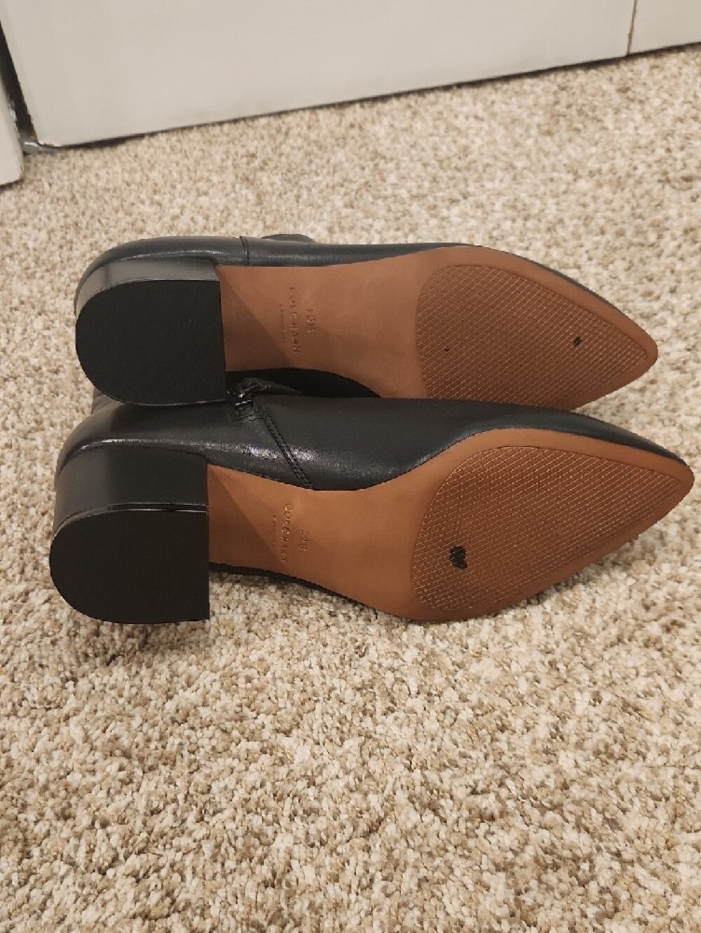Cole Haan Black Pointed Toe Ankle Booties - Picture 2 of 5